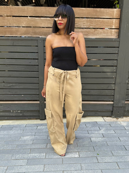 Cargo Waist Tie Pants - FINAL SALE