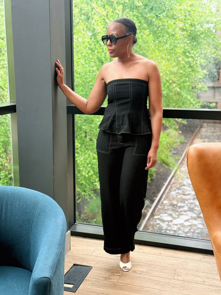 Jolie Tube Top With Contrast Stitching