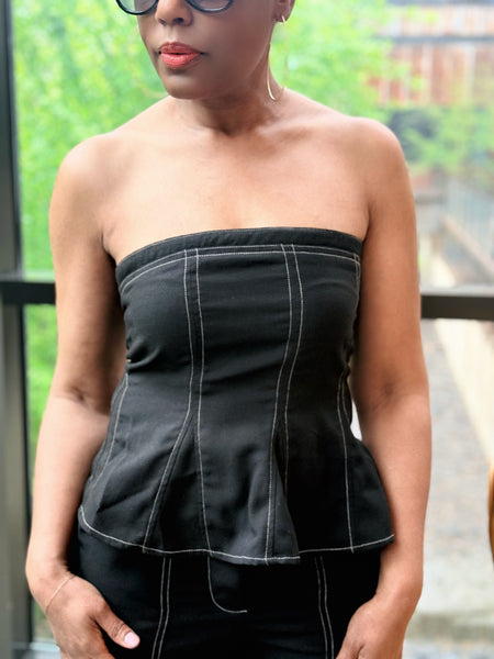 Jolie Tube Top With Contrast Stitching