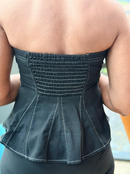 Jolie Tube Top With Contrast Stitching