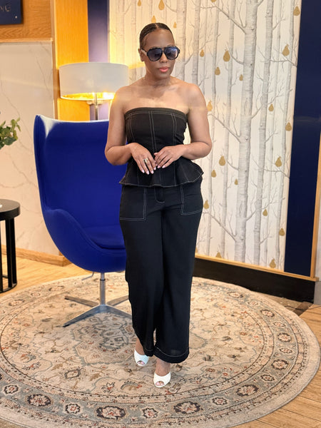 Kelly Straight Leg Pants With Contrast Stitching