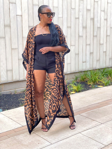 Jennifer Leopard Kimono